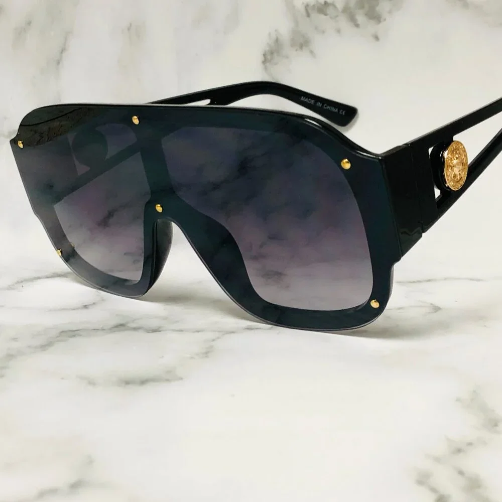 Men Designer Sunglasses Large Frame Outdoor Driving Shades Vintage Large Eyewear